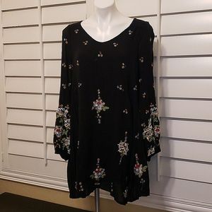 Black embroidered Free People Dress XL